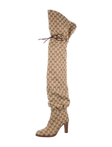 gucci boots winter 2019|Gucci monogram thigh high boots.